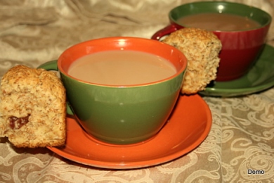 Some rusks being enjoyed with tea. 